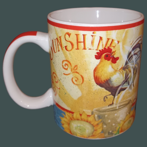 🎈VGUC Pier 1 Imports Beautiful Day Stoneware Mugs Set of 3 Rooster Design 4.25" - Picture 6 of 9